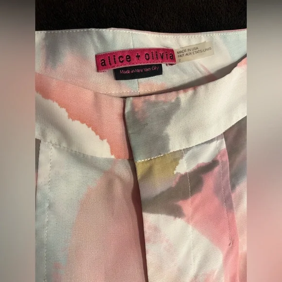 Alice + Olivia long wide-leg watercolor floral pants - Picture 8 of 9